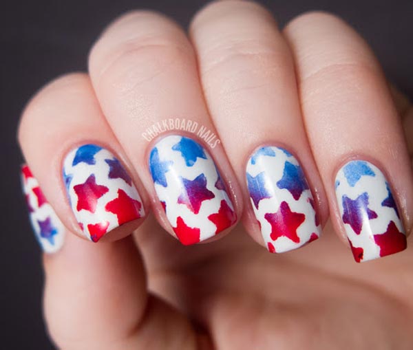 4th of july stars nails