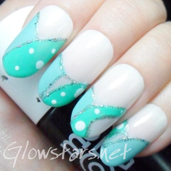 aqua tips glitter white french nails