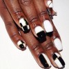 black and white tape nails