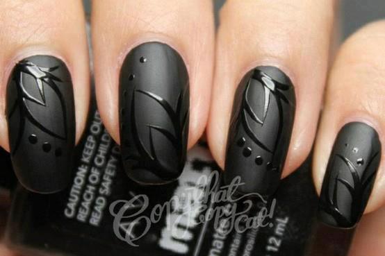 black on black nails