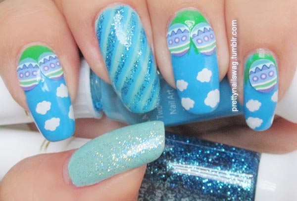 blue easter spring nails