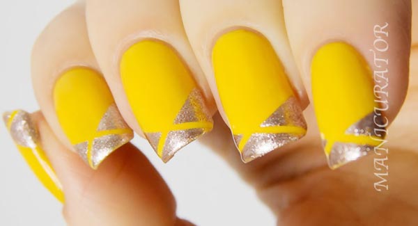 bronze tips geometry on yellow nails