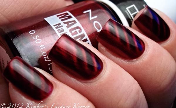 burgundy magnetic nails