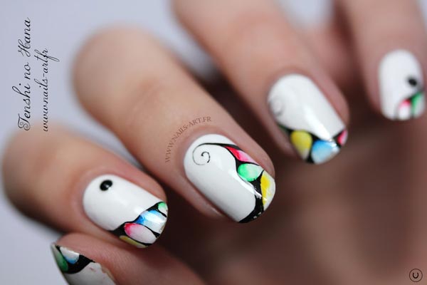 butterfly wings french white spring nails