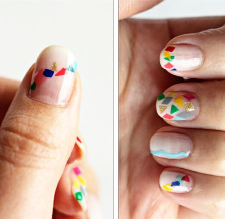 colorful geometry nails