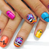 colorful hipster graphic nails