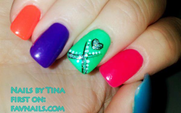 colorful spring summer tattoo nails