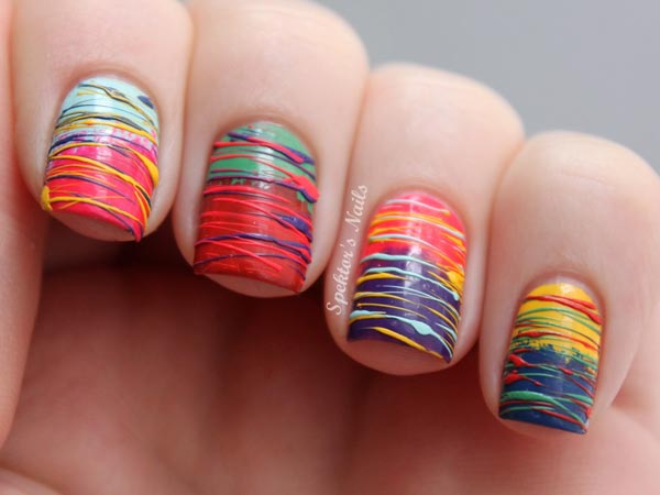 colorful sugar spun nails