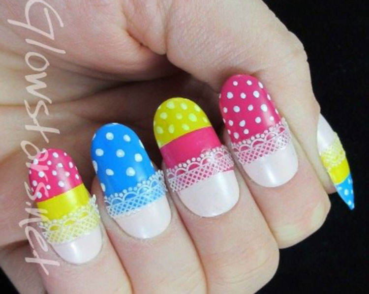 cute dotted pastels decals easter nails