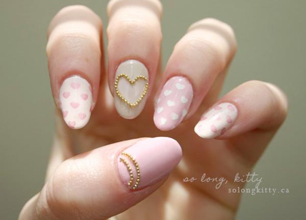 delicate valentine s day nails