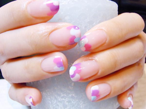 dotted french delicate nails