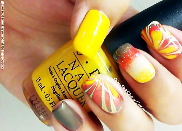 fabulous fall marbled nails