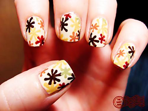 fall flowers nails