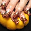 fall glitter gradient thanksgiving nails