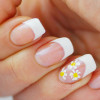 spring flowers simple french nails