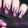feathered purple nails