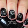 fireworks black new year's eve nails