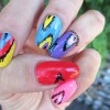 freehand ikat rainbow nails