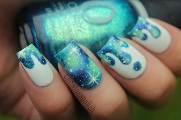 galaxy dipped nails