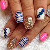 girly navy glitter fabulous nails