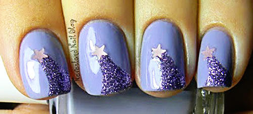 glitter stars nails