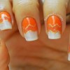 orange gradient chevron gold halloween nails