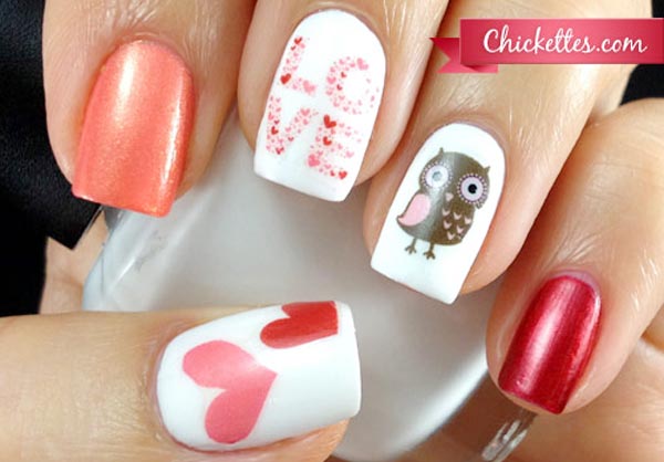 gorgeous valentines day love hearts nails