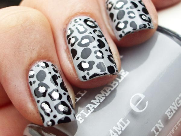 gray leopard nails