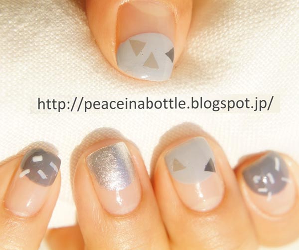 grey tips confetti simple delicate nails