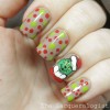 Grinch Christmas dotted nails