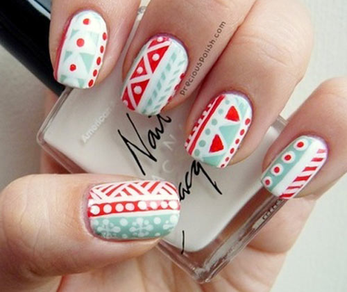 holiday aztec nails