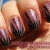 holo rays purple black gradient fall nails