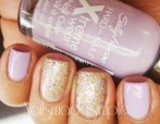 lilac gold shimmer nails - Favnails