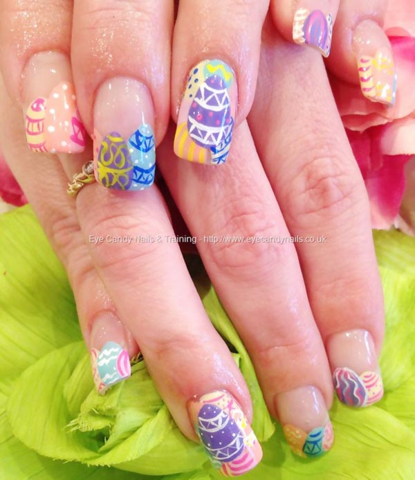 lovely colored easter nails