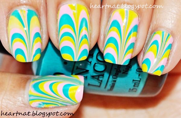 lovely easter marbled nails