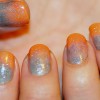 orange grey gradient textured shimmer fall nails