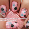 paint splatter on pink nails
