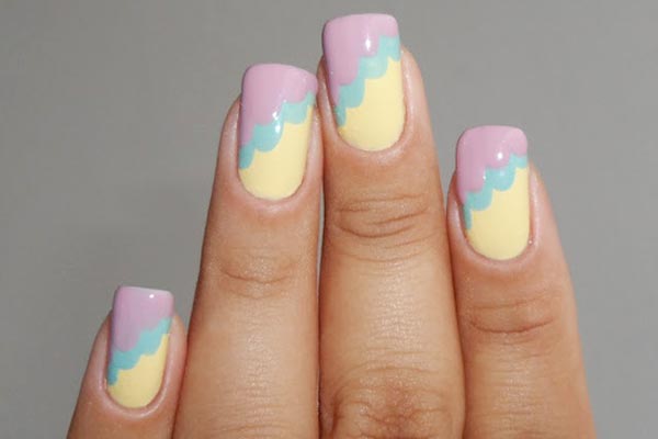 pastel candy easter french nails