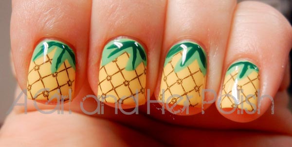 pineapple summer nails