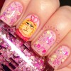 pink despicable me princess gru glitter nails