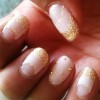 pink gold glitter french party new year's eve nails