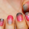 pink grey gradient shimmer nails