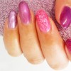 pink lilac marbled glitter girly nails
