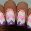 pink purple white white chevron gradient nails