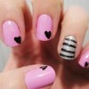 pink silver hearts valentine s day nails