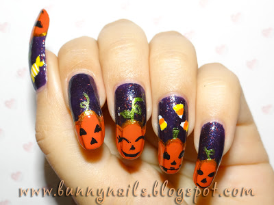 pumpkin halloween manicure