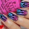 pink purple blue gradient zebra nails