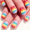 rainbow dry marbled spring summer festival nails