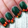 red apples green fall nails
