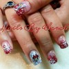 red glitter gradient snowflakes disney christmas nails